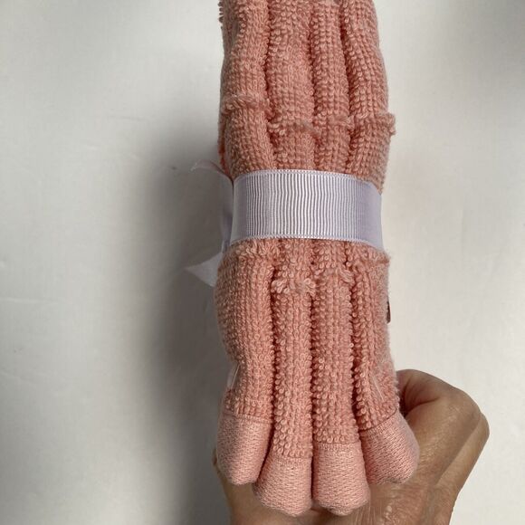 Turkish Home Coral Wash Cloths Cotton Set of Four 12x12 inch - Picture 5 of 7